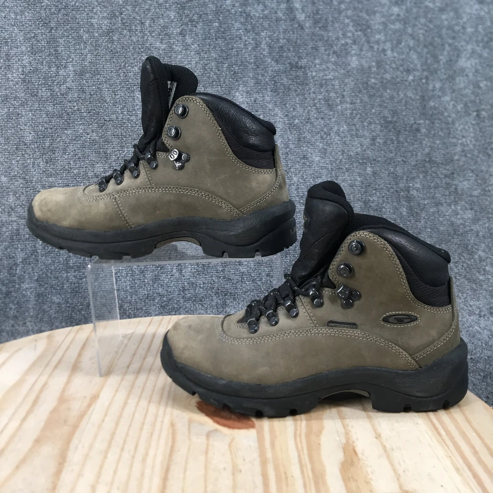 Botas Hi Tec para Mujer 7.5 Altitud Exterior Senderismo Botín Cuero Verde Con Cordones Foto 2 de 4