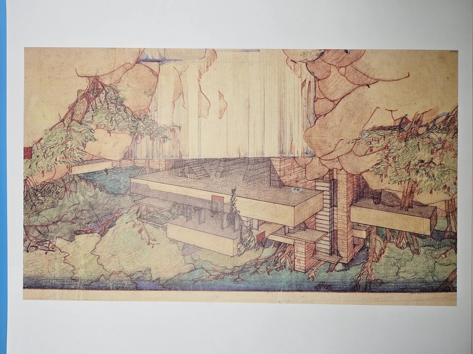 Architectural Renderings Frank Lloyd Wright Print Portfolio [8 13 x 15 prints] - Image 2 of 3