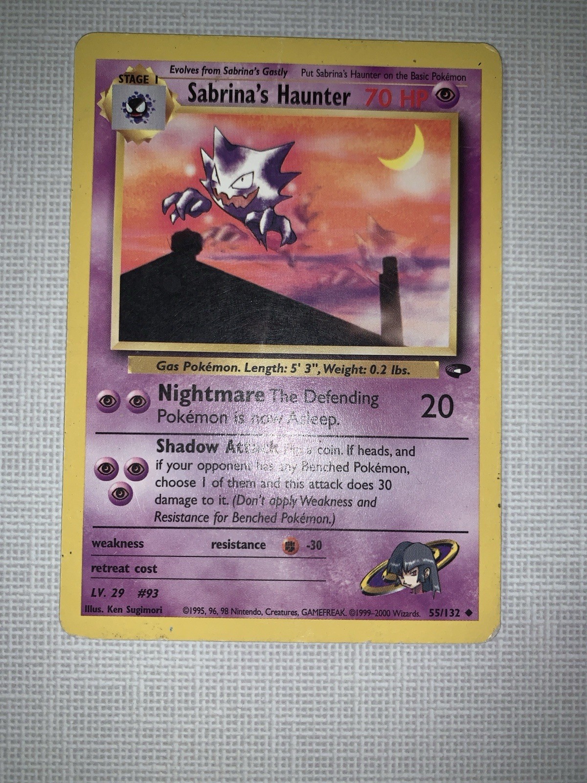 Sabrina's Haunter 55/132 Uncommon Gym Challenge Pokemon Unlimited MP
