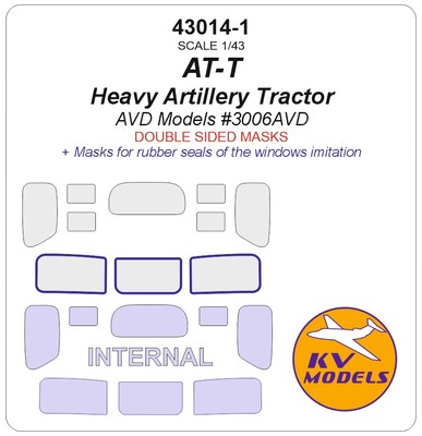 1/43 AT-T Heavy Artillery Tractor Masks for AVD Models #3006AVD [Double-sided]