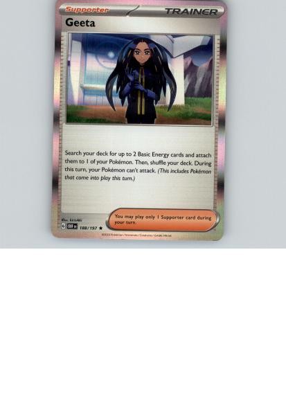 Geeta 188/197 Rare Obsidian Flames Pokemon Holo Near Mint