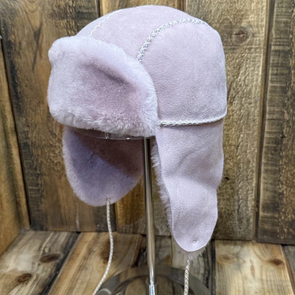 UGG ЖЕНЩИН ЗАМШИ СТРИЖЕННЫЙ МЕХ ТРАППЕР ШЛЯПА TASMAN КОСА ПЕПЕЛЬНИЦА РОЗА РАЗМЕР S/M РЕДКАЯ - Изображение 2 из 4