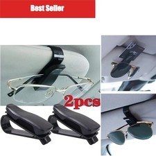 Car Sun Visor Sunglasses Holder Clip Card Ticket Organizer Black ABS