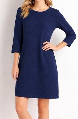 Vineyard Vines   Navy Ribbed Knit Dress Sz LG Preppy Casual Shift Style