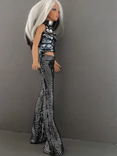 Disco Diva Paillette Pants Silver Foil Top Separates Fit 18" Tiffany Taylor Doll