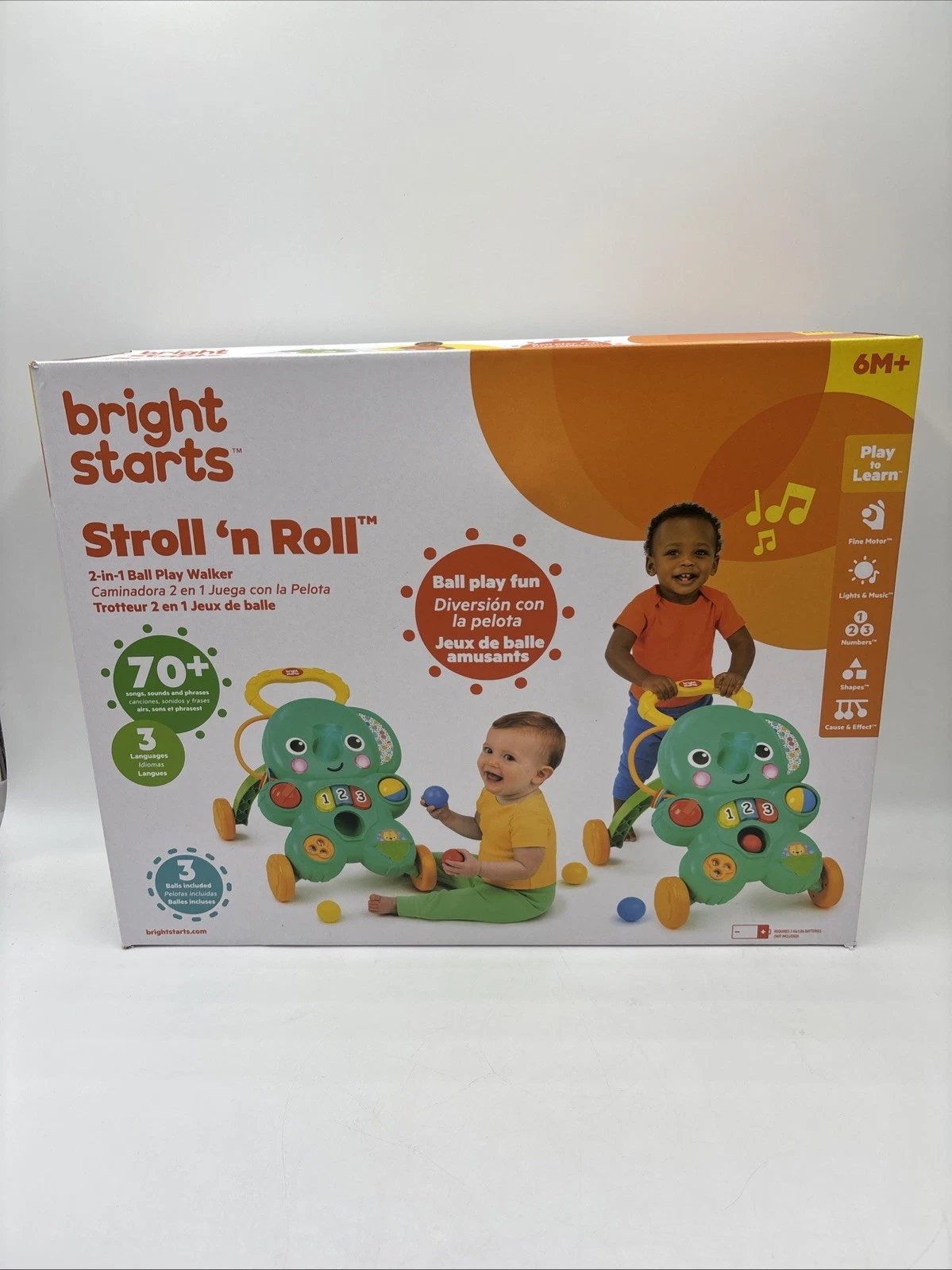 BRIGHT STARTS Elephant Stroll 'n Roll 2-in-1 Ball Play Baby Walker - 6M+ - NEW!
Opens in a new windo