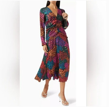 Farm Rio NWT Rainbow Hearts Midi Dress size S