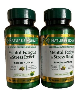 2X Natures Bounty Mental Fatigue Stress Relief 30 Capsules Each Exp 2/2027