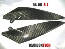 04-05-06 2004-2005-2006 YAMAHA YZF R1 CARBON FIBER LOWER TANK PANELS TRIMS L-R