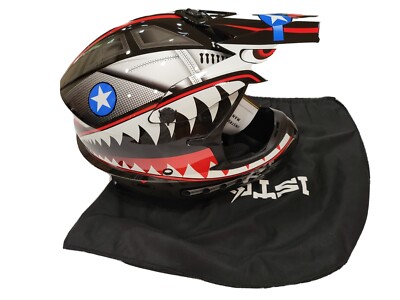 BMX MX ATV Dirt Bike Helmet Adult Motocross Racing SC09S Shark Black 1Storm 