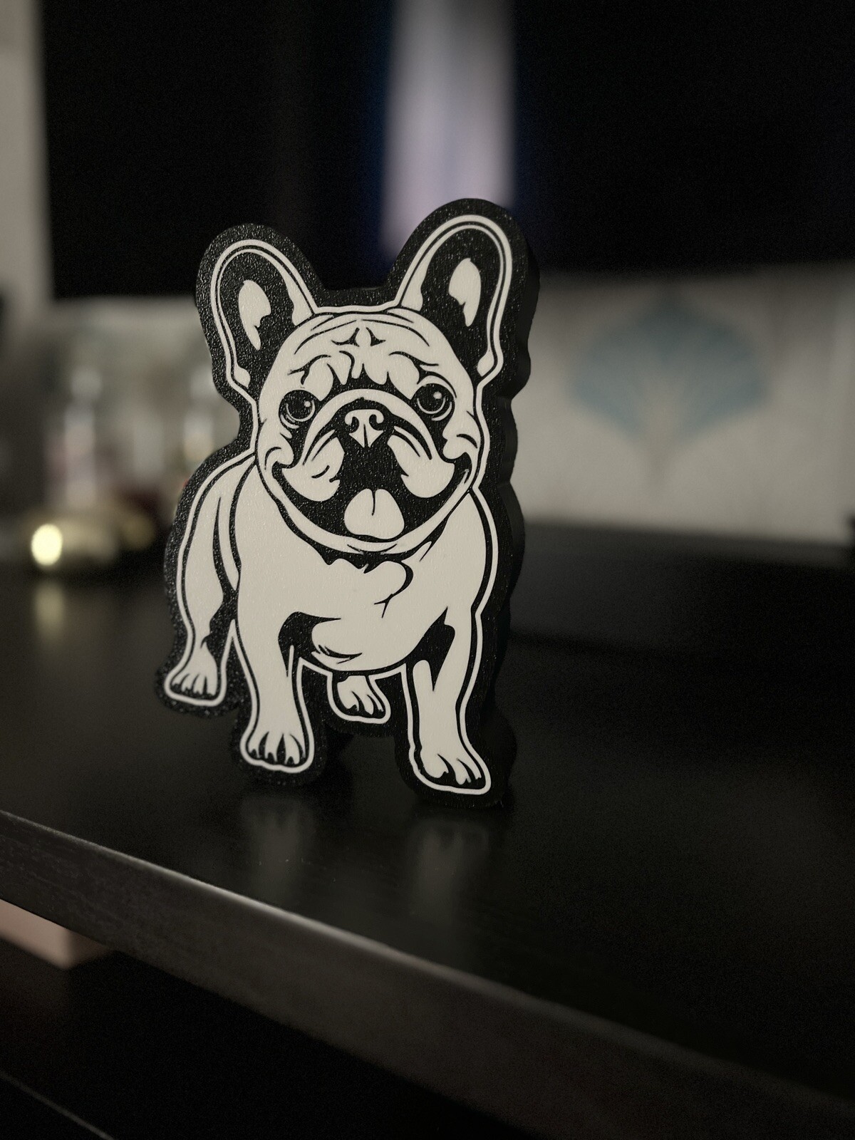 Cane Bulldog Francese Lightbox lampada da tavolo accessori ornamentali foto 4