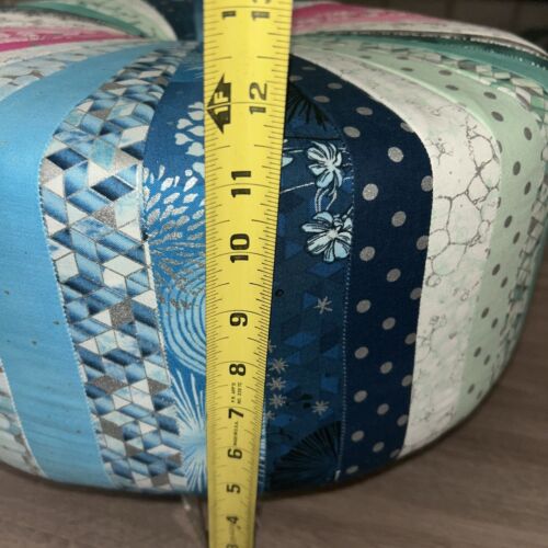 Multicolored Bright And Cheerful Tuffet/footstool With Acrylic Clear Legs - Picture 10 of 10