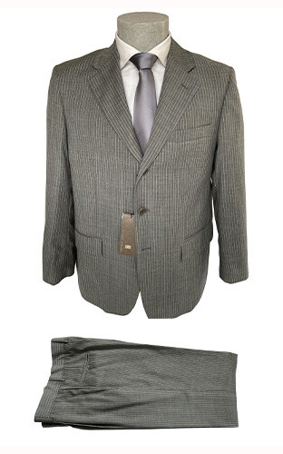 Abito uomo Villa Vasari, grigio a righe DROP 0, misure conformate LANA  VERGINE | eBay