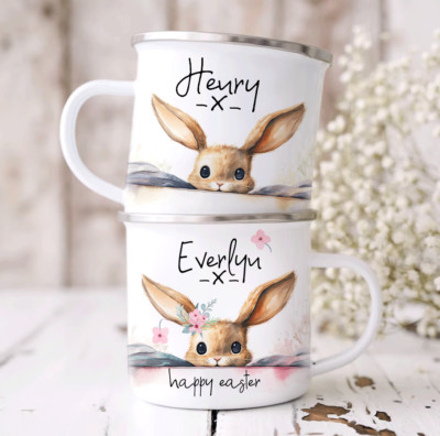 Personalisierte Ostertasse, Osterhasengeschenk, Kinder Ostergeschenk, UNZERBRECHLICHE TASSE
