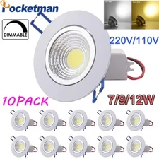 10Pack COB Dimmable Ceiling Light LED Spotlight Downlight Panel Light WithDriver