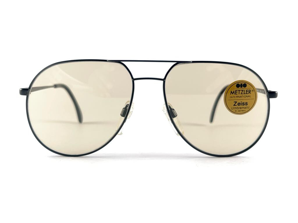 NEW VINTAGE METZLER 7945 BLACK OVERSIZED SUNGLASSES MADE IN  display picture 3
