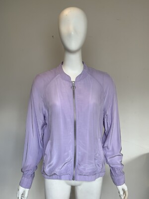 Street One Light Purple Lilac Satin Bomber Jacket Women Size UK 12 US 8 NWT