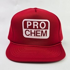 Vintage 80s Pro Chem Chemical Foam Trucker Hat Snapback Cap Adjustable Red