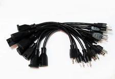 Skallo 10 Pack 1-Foot Upgraded Power Extension Cable Cord Strip Outlet Saver 