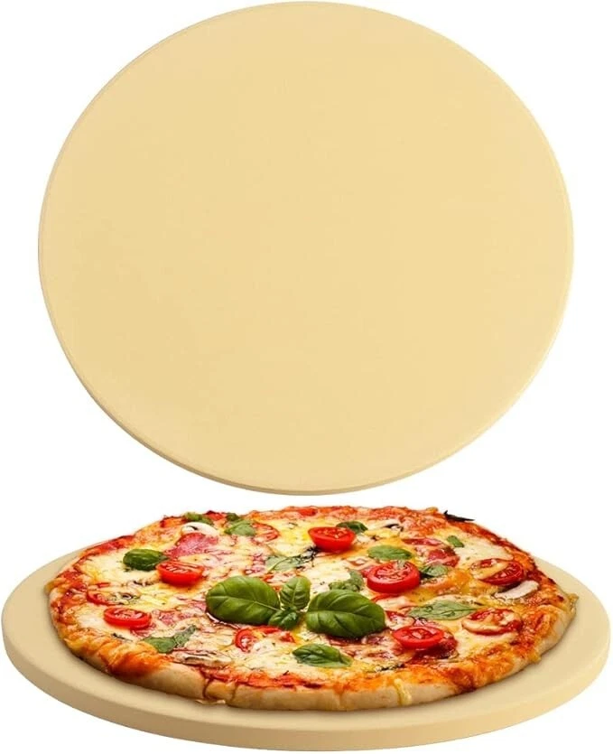 Juego de piedra para pizza, piedra redonda de cordierita resistente para hornear