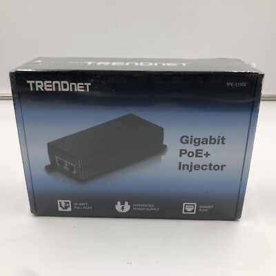 TRENDnet TPE-115GI/A PoE+ Full Duplex Gigabit Injector - New Sealed