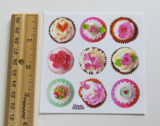 Violette Stickers - FANCY CUPCAKES - 4x4 Square of NEW RELEASE Stickers K304