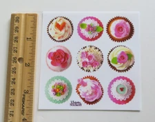 Violette Stickers - FANCY CUPCAKES - 4x4 Square of NEW RELEASE Stickers #K304