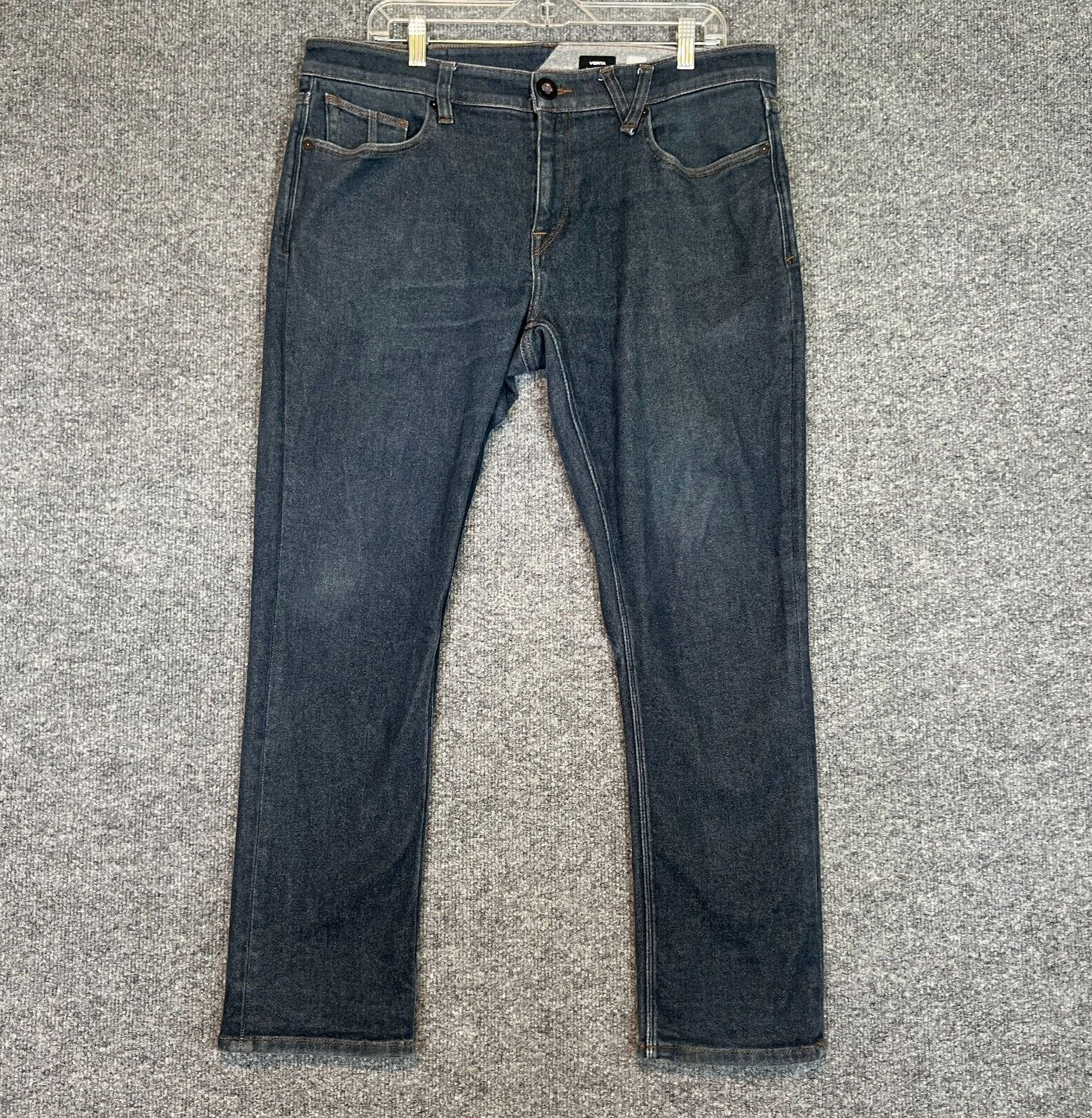 Volcom Jeans Mens 36 Blue Vorta Slim Straight Denim Work Medium Wash Casual