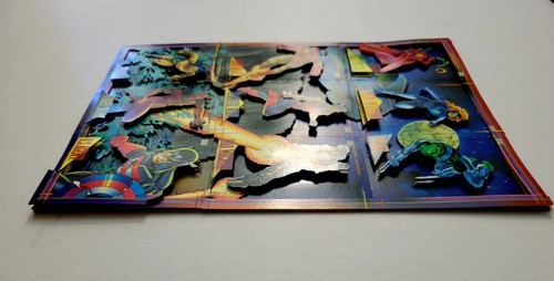 Scarce MARVEL Super Heroes 1993: Handmade 3-D Connecting 8x10 Sheet w 9 Cards - Picture 3 of 6