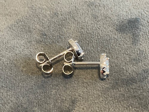 0.245 Carat Lab Created Diamond Marquise Solitaire Earrings Platinum Plated 925 - Picture 4 of 5