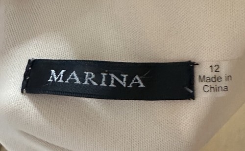 Marina formelles cremefarbenes Perlenkleid Größe 12 - Bild 5 von 5