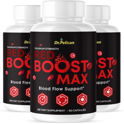 Red Boost Max- Cardiovascular Health, Blood Pressure & Sugar Support- 3 Bottles