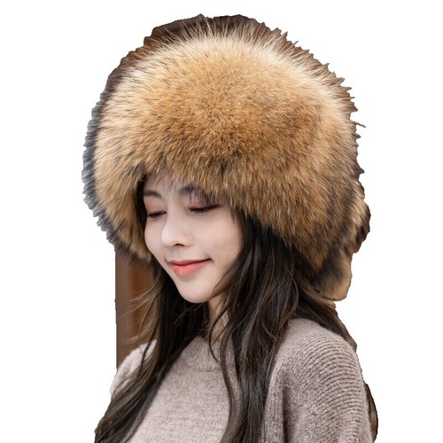 Chapeau En Fourrure Shearling Merino Espagnol - Taille 21, Gris Clair/beige, Neuf Sans étiquette