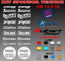 SET SPONSOR TECHNICIENS ADHÉSIFS TUNING STICKERS AUTO MOTO RACING LOGOS RACING
