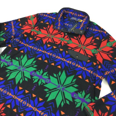 Polo Ralph Lauren Southwestern Aztec Snowflake Graphic Fleece Sweatshirt 2XL