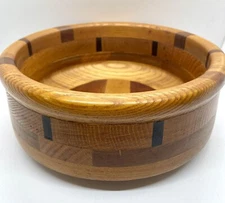 Decorative Multi Hardwood Segmented Hand Crafted & Signed 10” Bowl