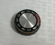 OVEN TEMPERATURE CONTROL REPLACEMENT KNOB - 1 3/4" - BLACK & SILVER - UNBRANDED