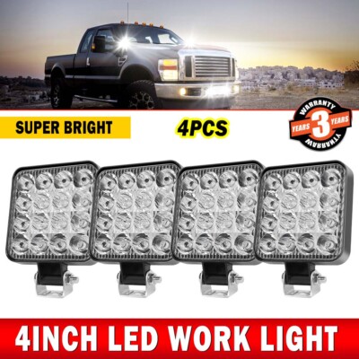 4Pack 4'' inch 48W LED Work Light Bar Spot Flood Pods Off Road Truck Fog Lights