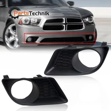 2PC Left Right Fog Light Trim w/Hole For 2011-2014 Dodge Charger Cover Bezel