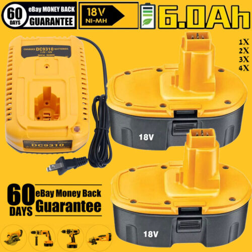 18V Battery/Charger For Dewalt 18 VOLT XRP DC9096 DC9098 Ni-MH 6.0Ah DC9099
