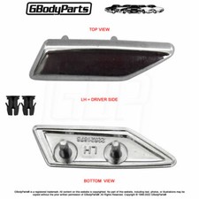81-88 Cutlass Top of Fender Hood Trim Extensión Cromo Trim Molding con HDW - LH