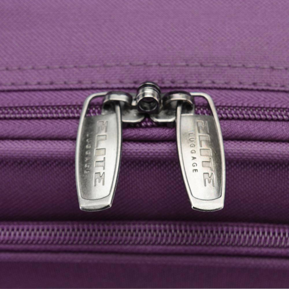 Elite 4-Pc Luggage Set 20",24",28"32" Polyester Softside Lockable Handle, Purple