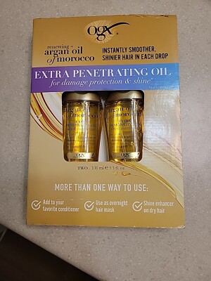 OGX Renewing Argan Oil of Morocco Extra Penetrating Oil, Two 3.3 oz (100ml)