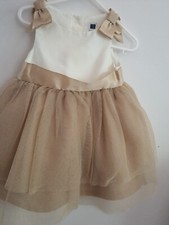 Janie  Jack FOREVER ROSE 12 18 Metallic Gold Tulle Dress christmas party pics