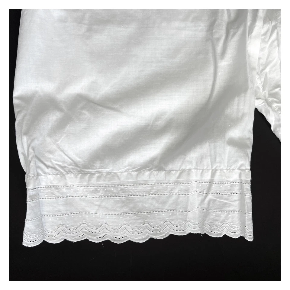 De Colección Antiguo Victoriano Blanco Algodón Pantalones Bloomers Bordado Inglés Ropa de Dormir L Foto 3 de 4