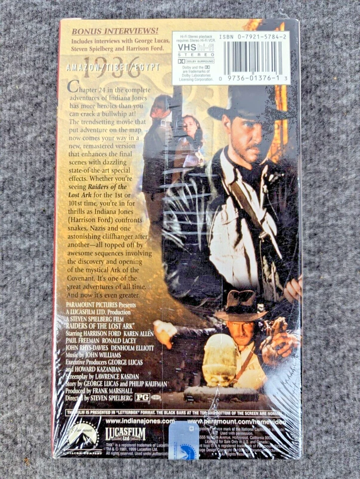 Indiana Jones Raiders of the Lost Ark, Temple Of Doom, LC VHS THX Widescreen - Image 4 of 4