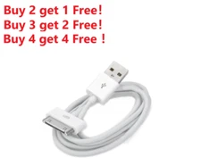 For iPhone 3 3G 4 4s Ipad iPod 30-Pin To USB Charge Sync Cable Charger 