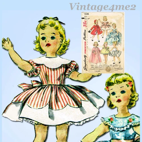1950s Vintage Simplicity Sewing Pattern 1336 Cute 25in Sweet Sue Doll Clothes