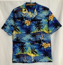 Royal Creations Made in Hawaii Men's Large Palm Trees Ocean Aloha Hawaiian Shirt