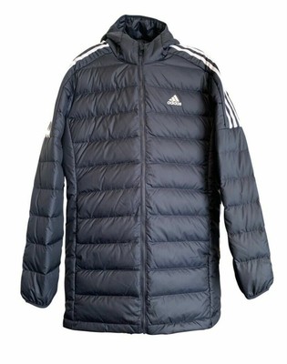 Adidas Mens Essentials Down Parka Full Zip Hooded Jacket Blue GH4605 Size  2XL | eBay